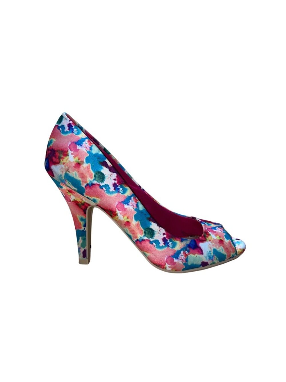 Christian Siriano Women’s Pink Watercolor Ink Blot Heels Sz 6.5